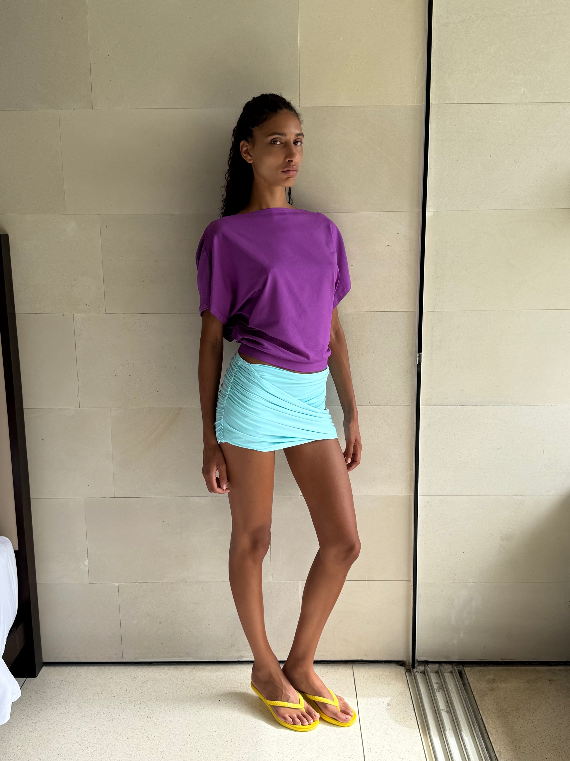 TWISTI MINI SKIRT AQUA