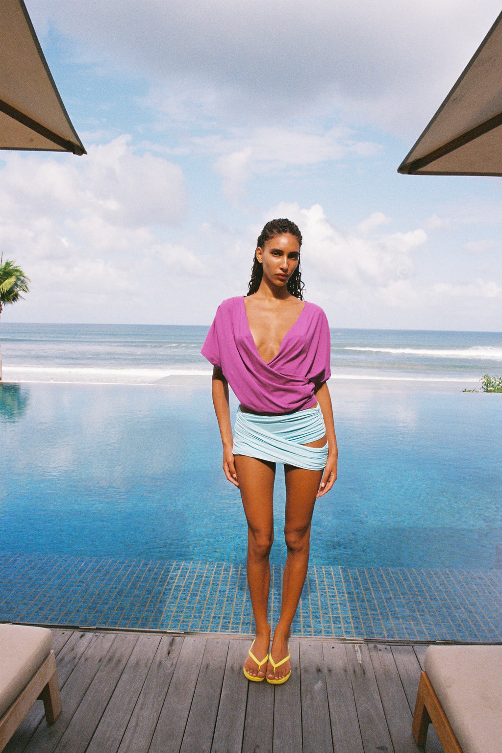 TWISTI MINI SKIRT AQUA