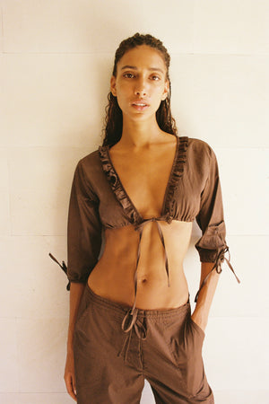 RUE CROP BROWN