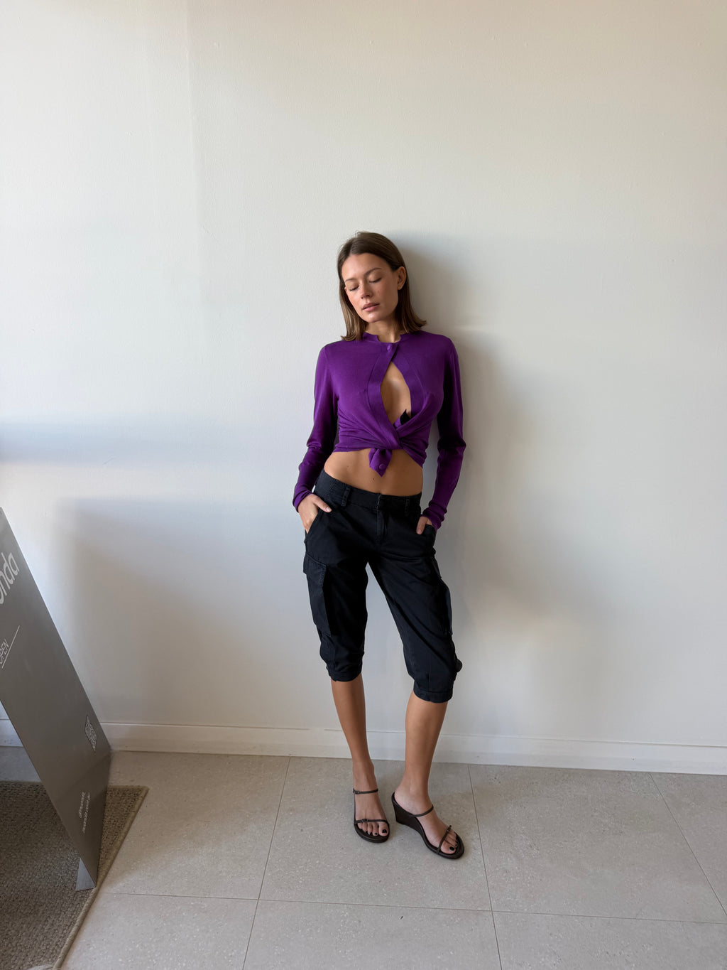 SARA CAPRI TROUSERS NAVY