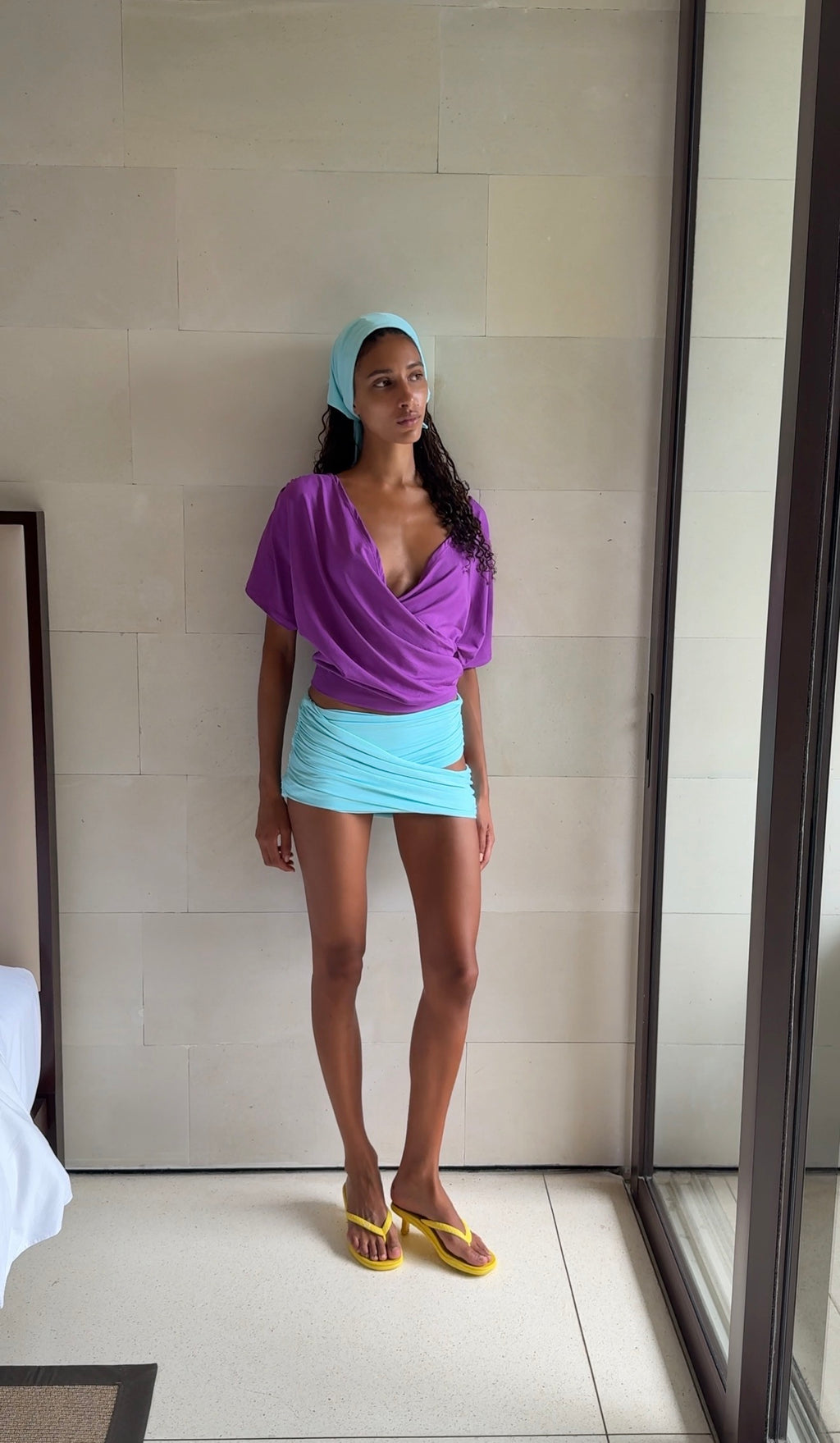 NAYA SHORT SLEEVE WRAP TOP