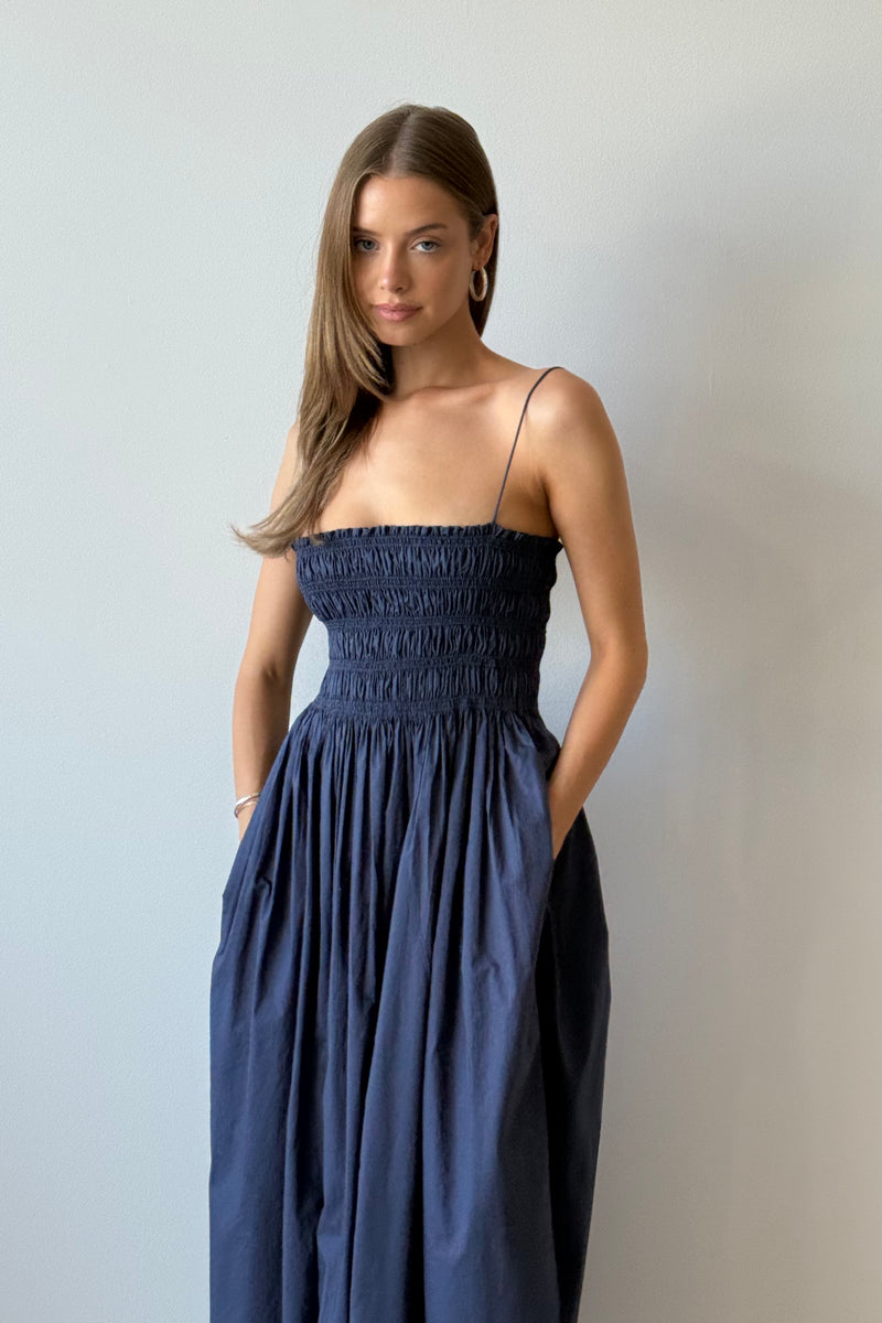 SHIRRED BODICE DRESS DUSK - MATTEAU