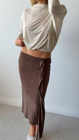 CASCADE SKIRT BROWN
