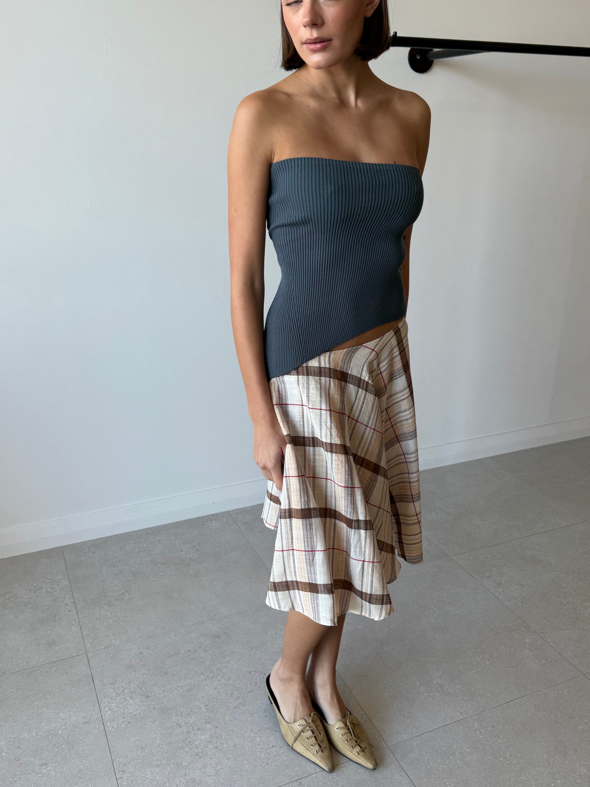 AUGUSTA MIDI SKIRT BROWN