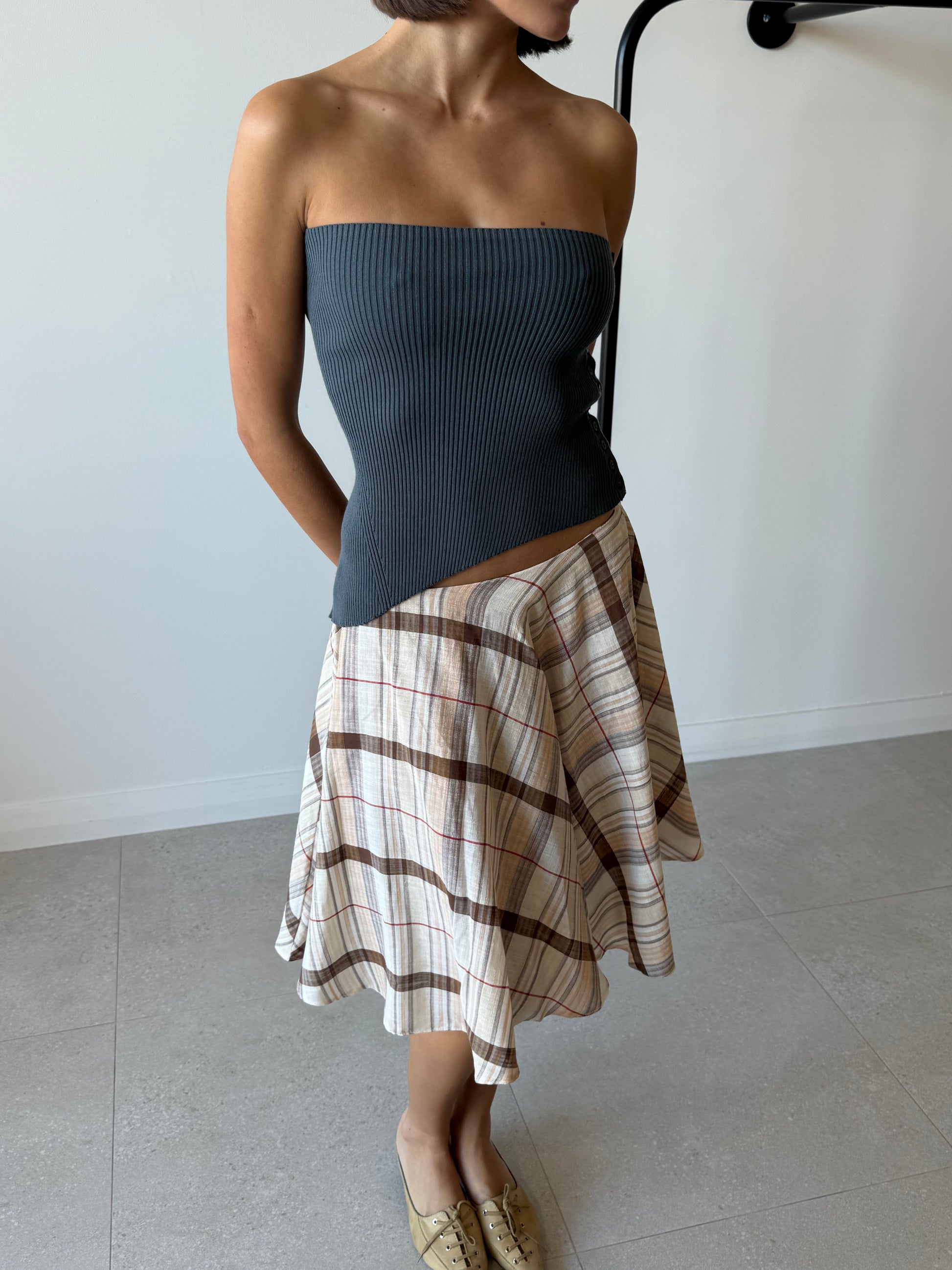 AUGUSTA MIDI SKIRT BROWN