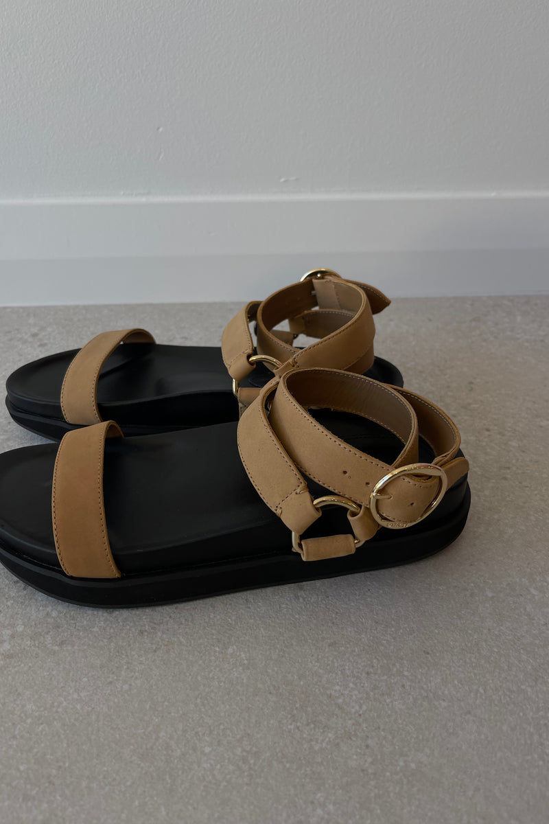 PLATFORM SANDAL LIGHT TAN - LA TRIBE