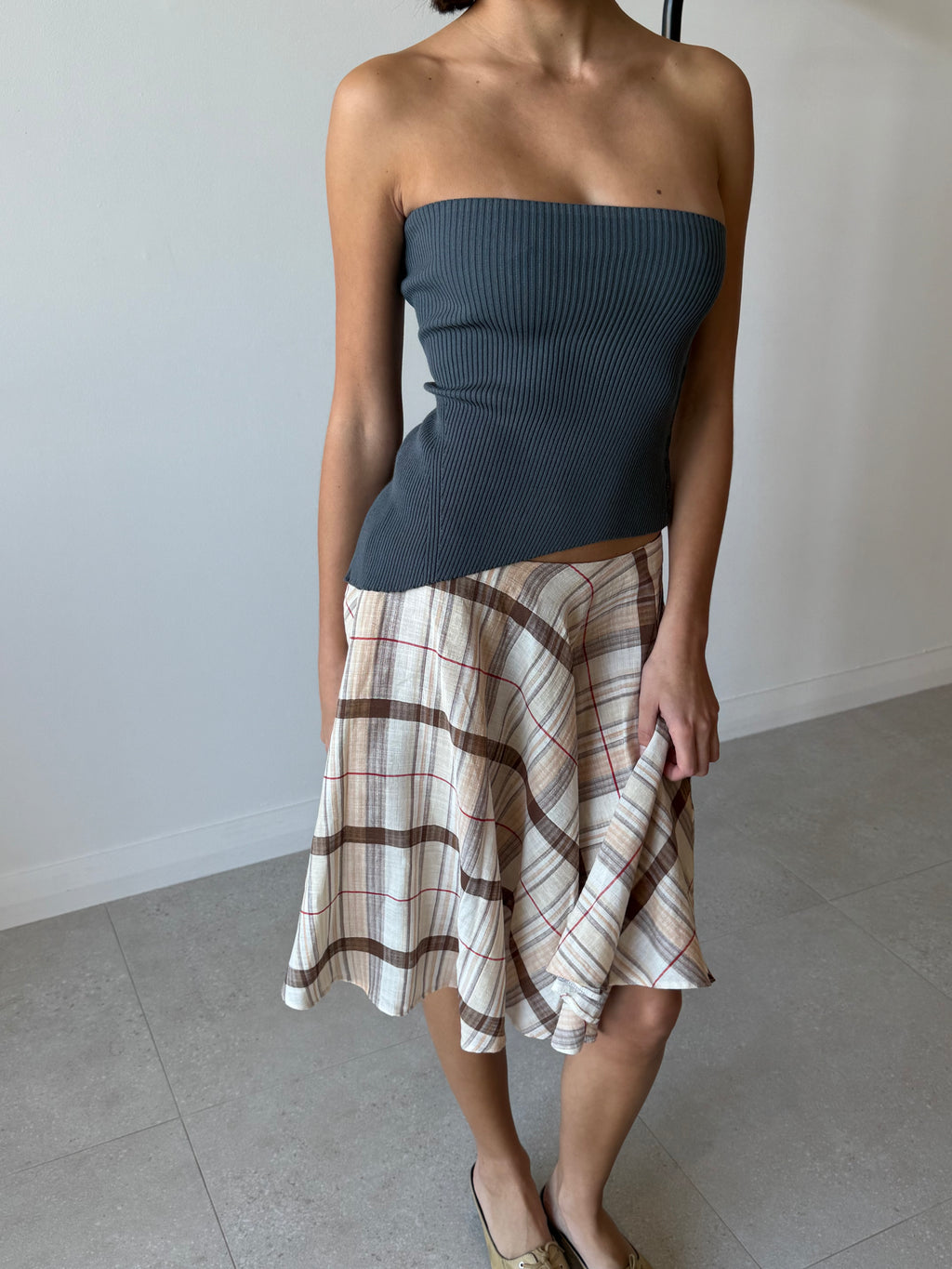 AUGUSTA MIDI SKIRT BROWN