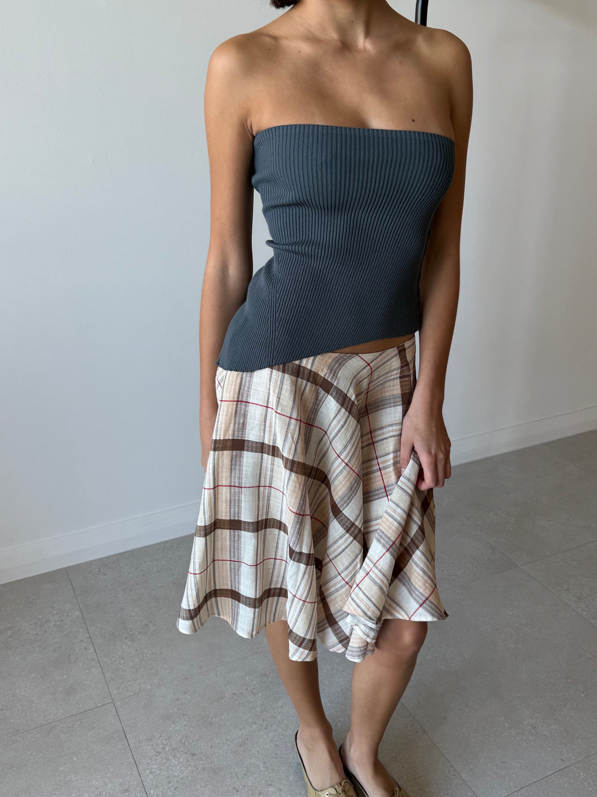 AUGUSTA MIDI SKIRT BROWN