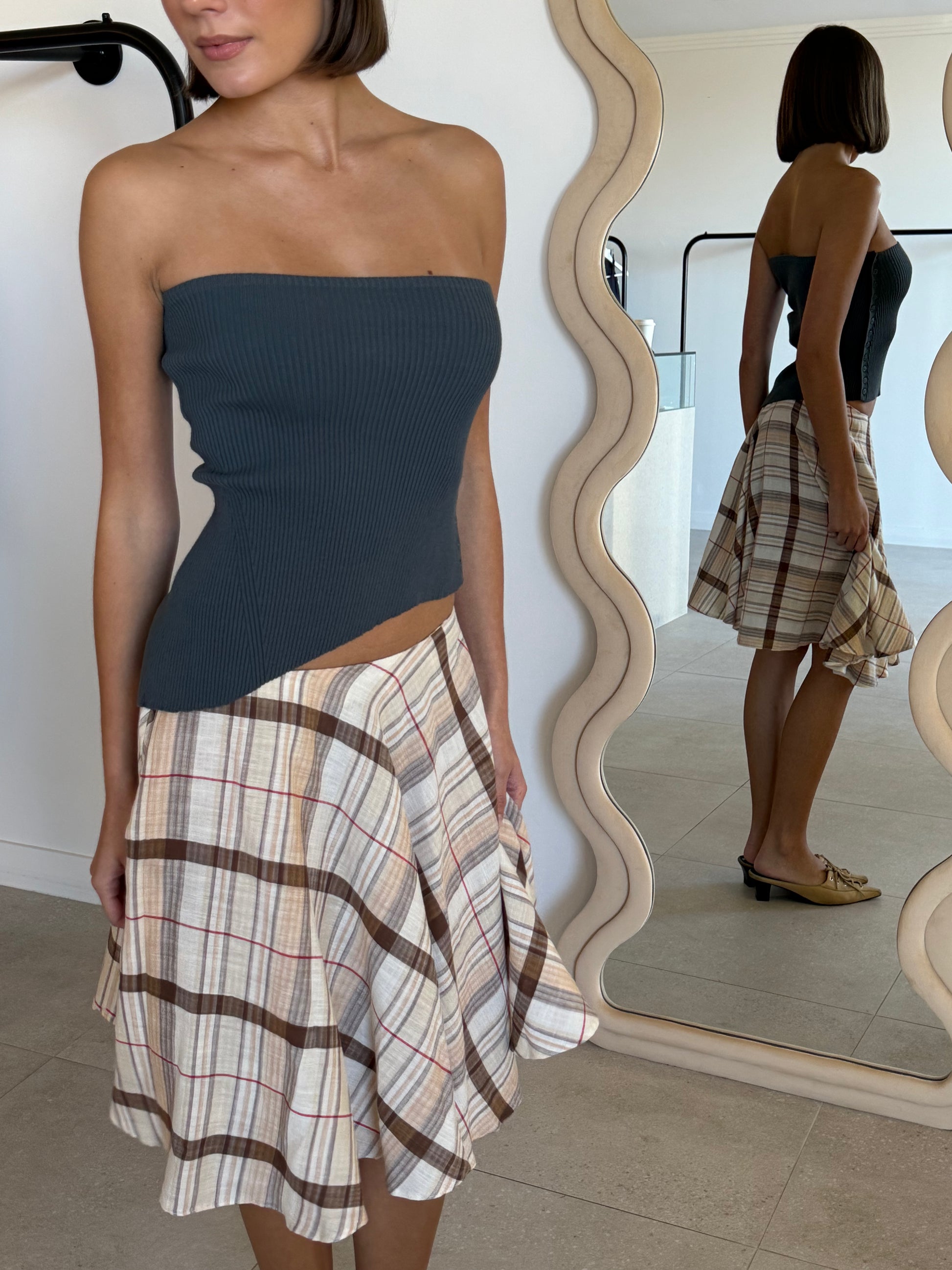 AUGUSTA MIDI SKIRT BROWN