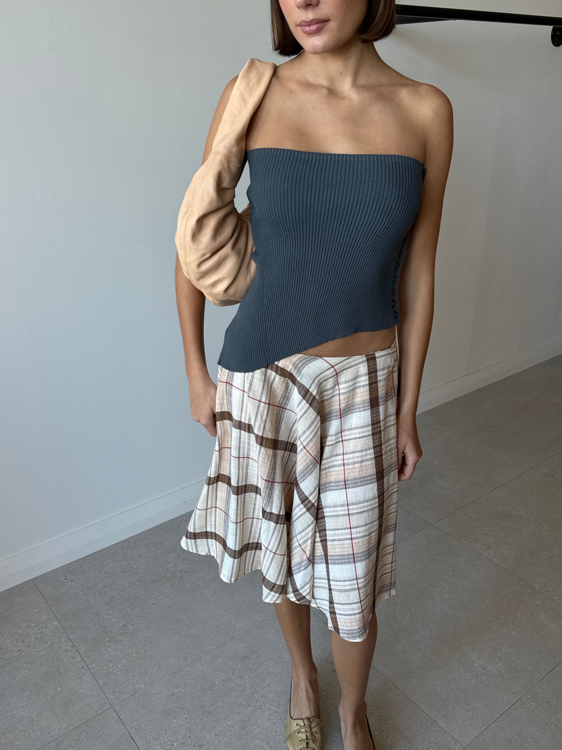 AUGUSTA MIDI SKIRT BROWN