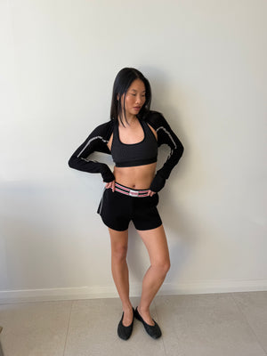 HALTER WOOL BRALET OBSIDIAN