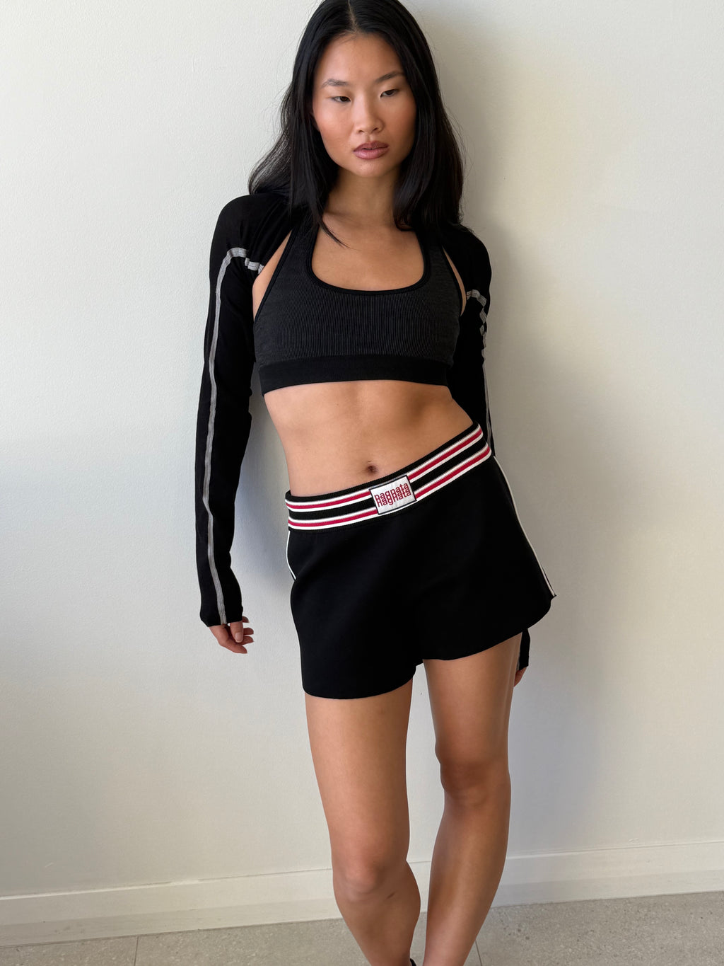 HALTER WOOL BRALET OBSIDIAN