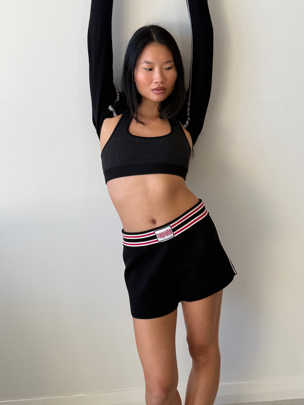 HALTER WOOL BRALET OBSIDIAN