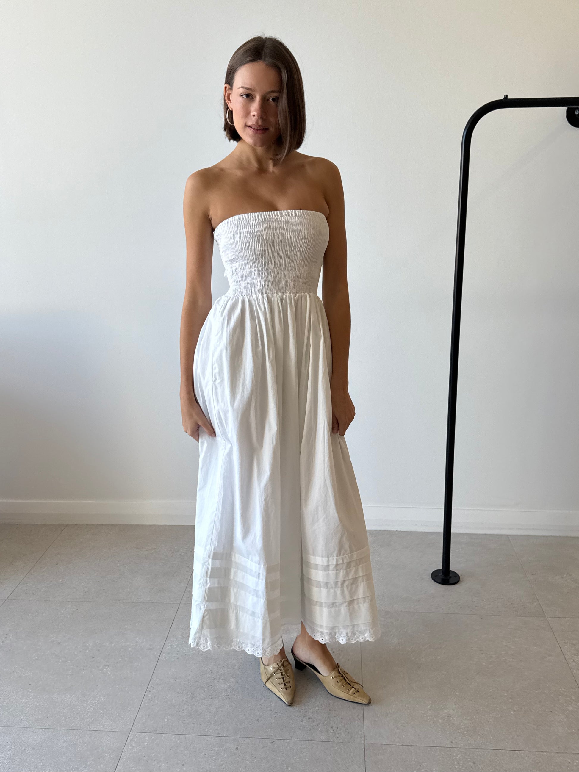IBEN MIDI DRESS WHITE