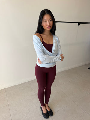 CLASSIC WOOL RIB LEGGING MULBERRY