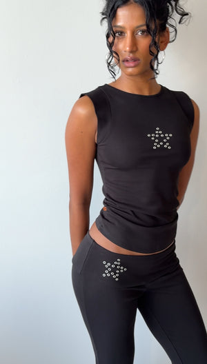 LUCIA TOP STUD STAR BLACK