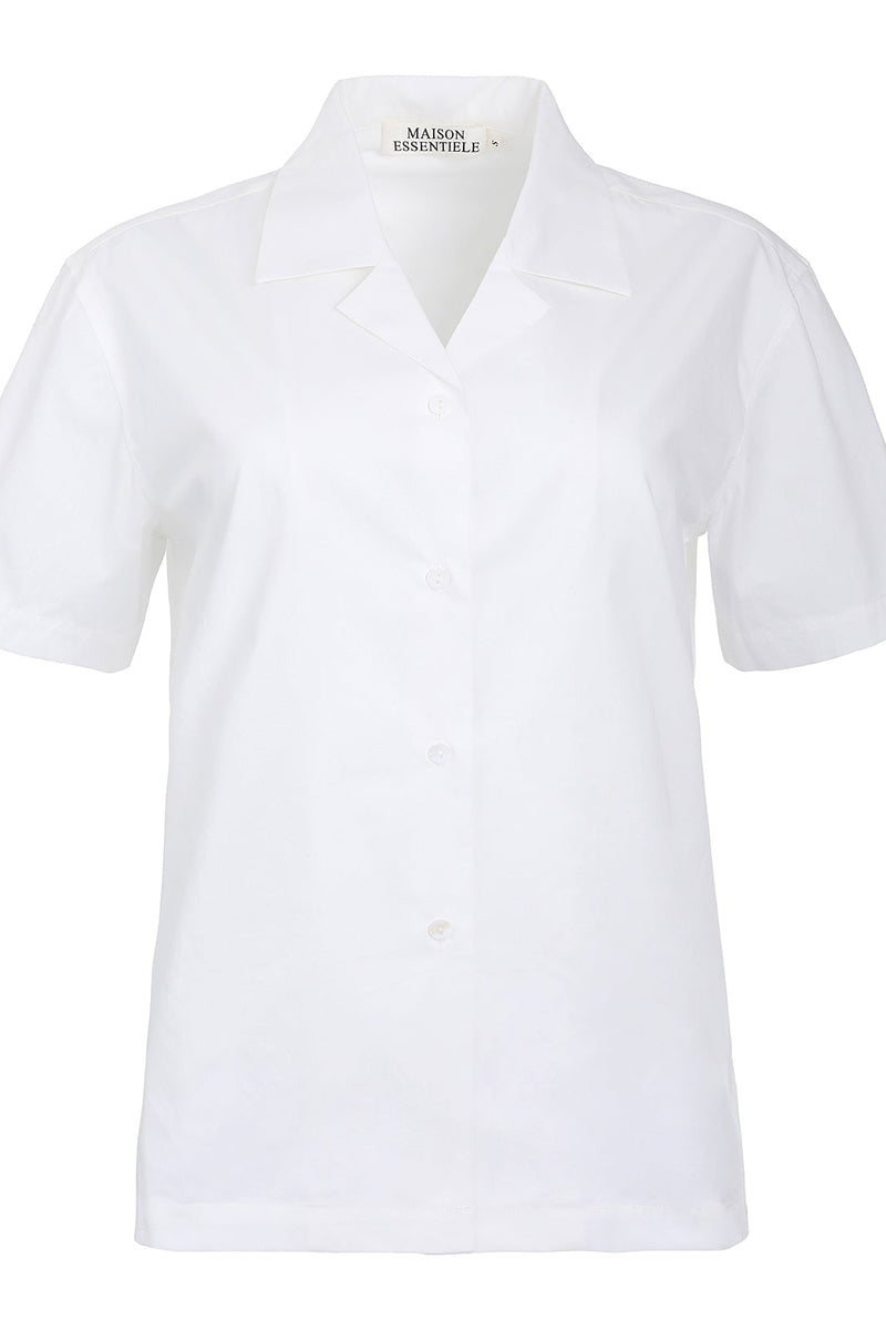 CORE SHORT SLEEVE SHIRT OPTIC WHITE - MAISON ESSENTIELE