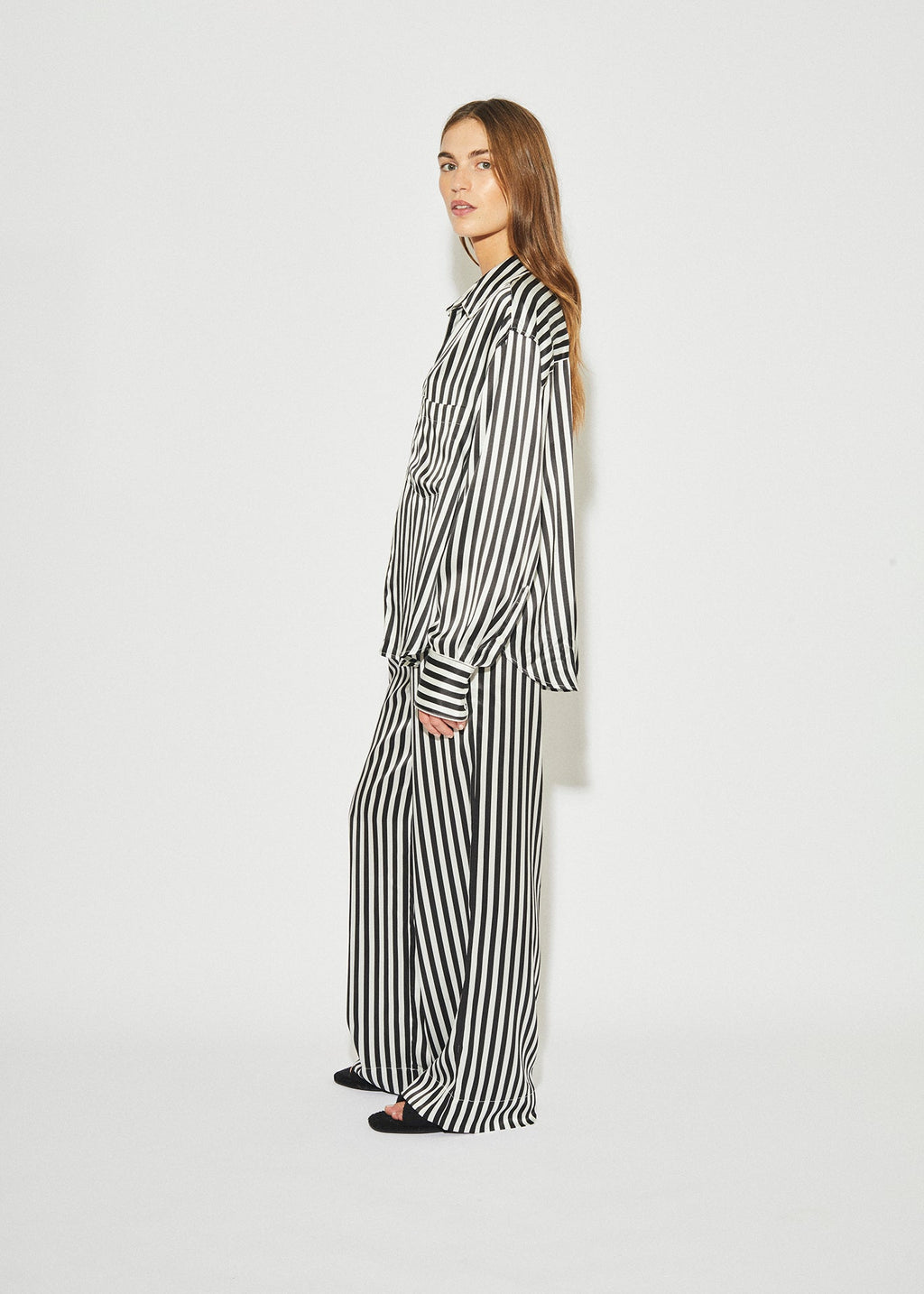 LOUNGE PANT BLACK + WHITE STRIPE