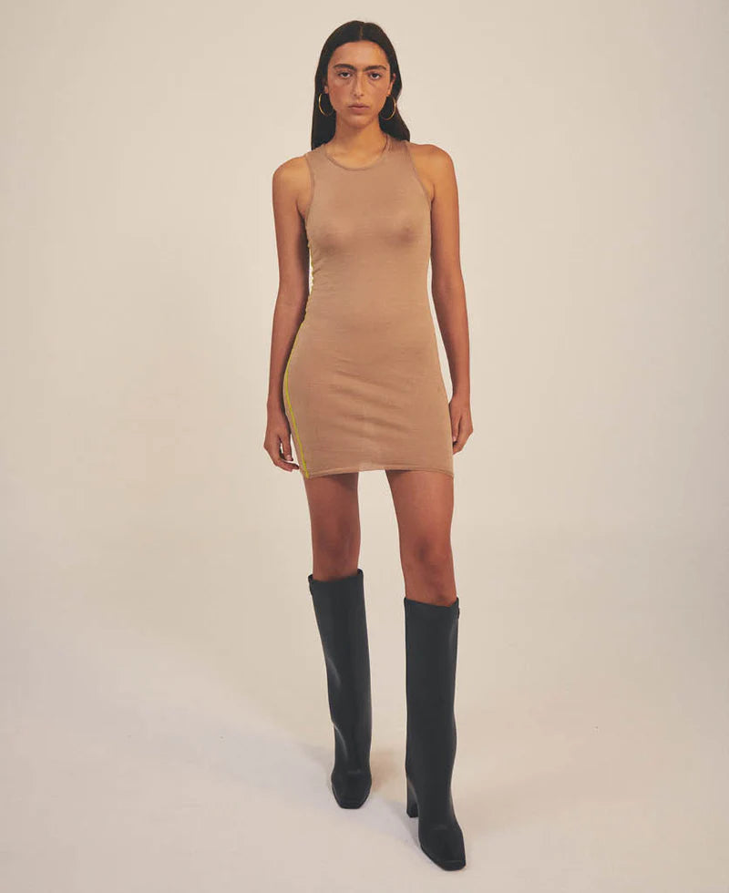 SHEER ESSENTIALS SLIP DRESS NATURAL
