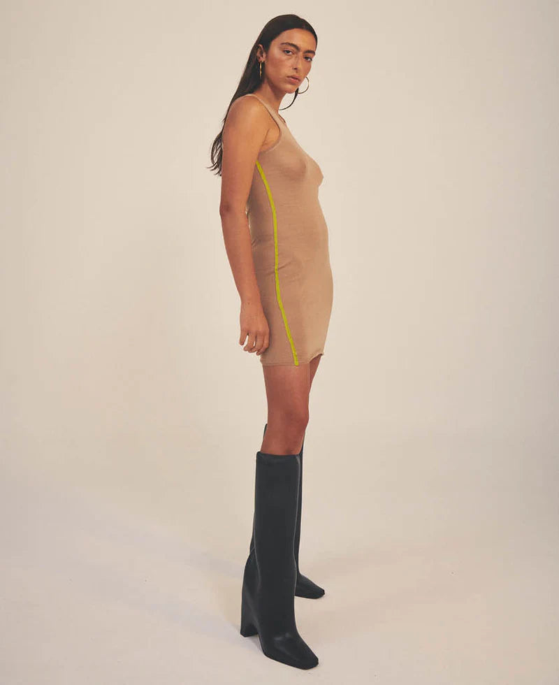 SHEER ESSENTIALS SLIP DRESS NATURAL
