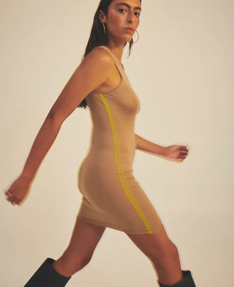 SHEER ESSENTIALS SLIP DRESS NATURAL