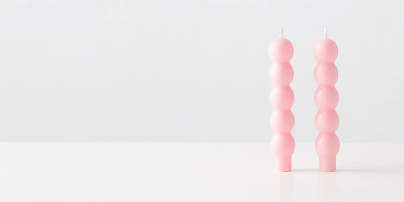 2 VOLUTE CANDLES PINK - MAISON BALZAC