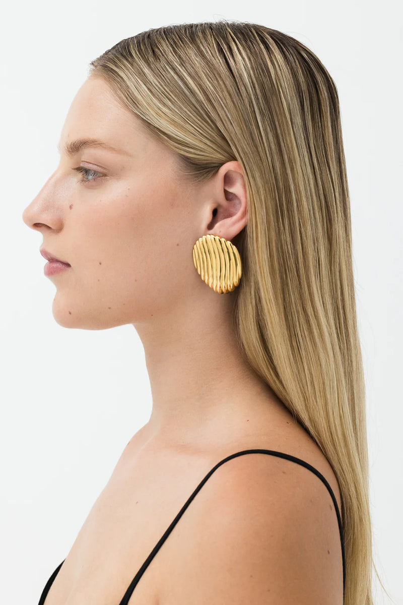 PALOMA DOME EARRINGS LARGE GOLD - NINA GORDON