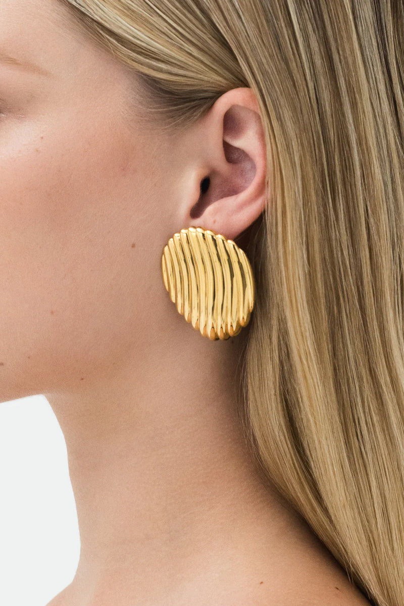 PALOMA DOME EARRINGS LARGE GOLD - NINA GORDON