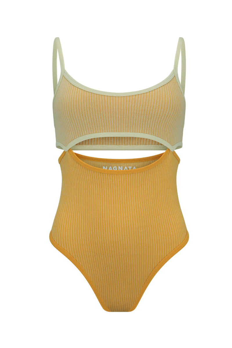 SPLICE BODYSUIT PISTACHIO/MARIGOLD - NAGNATA