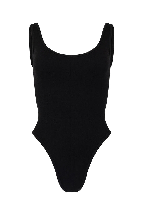 CLASSIC WOOL BODYSUIT BLACK - NAGNATA