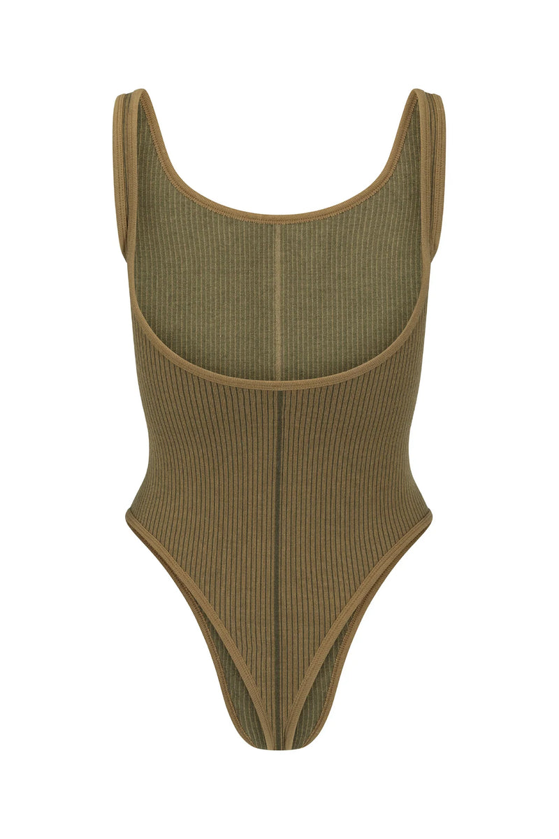 CLASSIC WOOL BODYSUIT FENNEL - NAGNATA