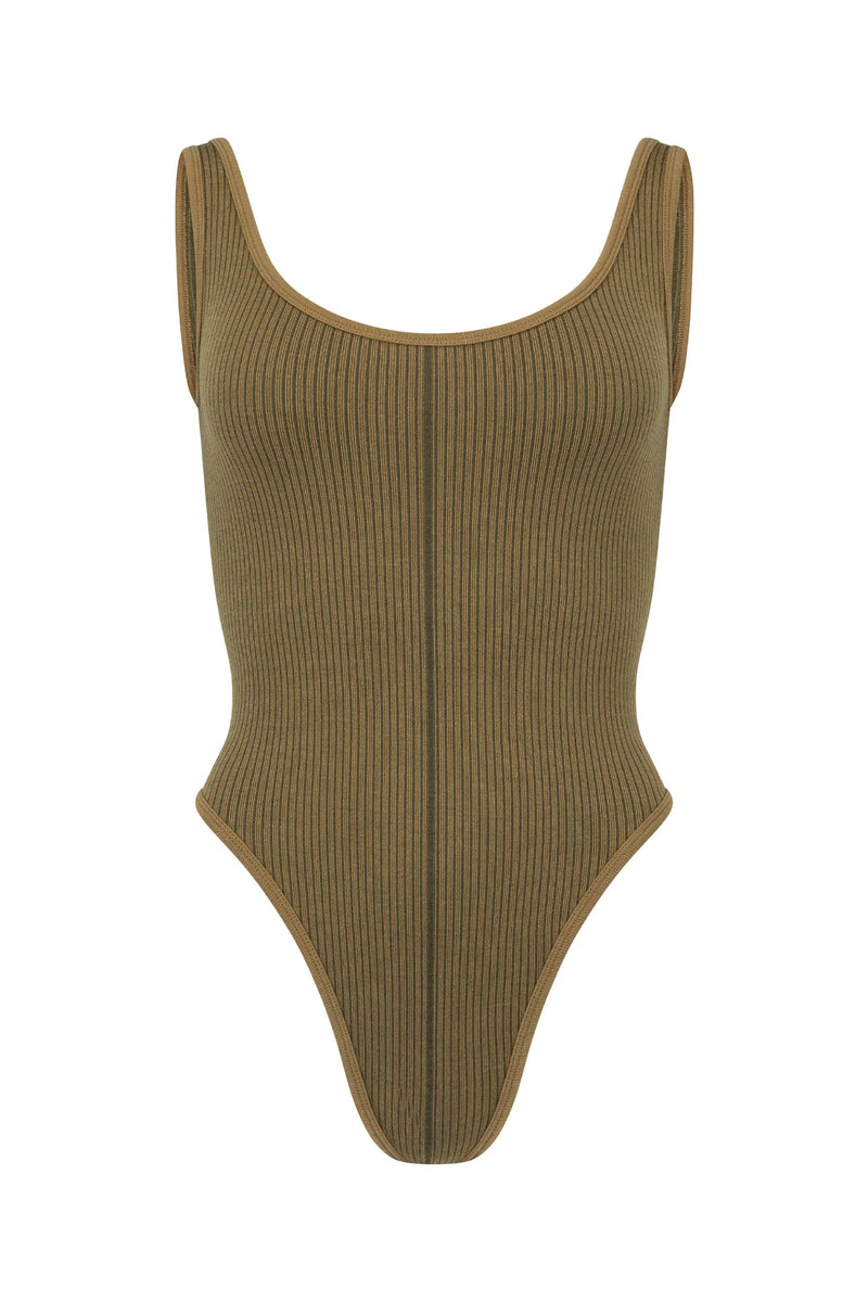 CLASSIC WOOL BODYSUIT FENNEL - NAGNATA