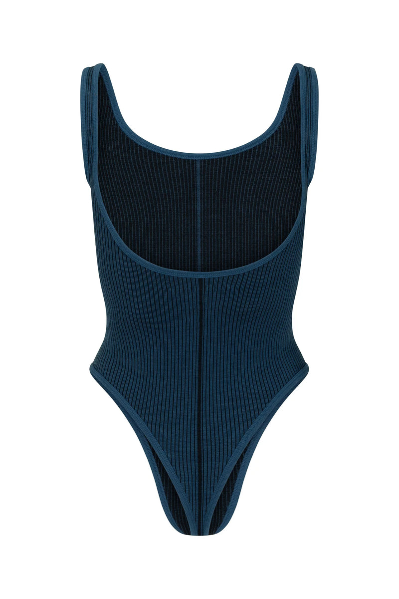 CLASSIC WOOL BODYSUIT OCEAN - NAGNATA