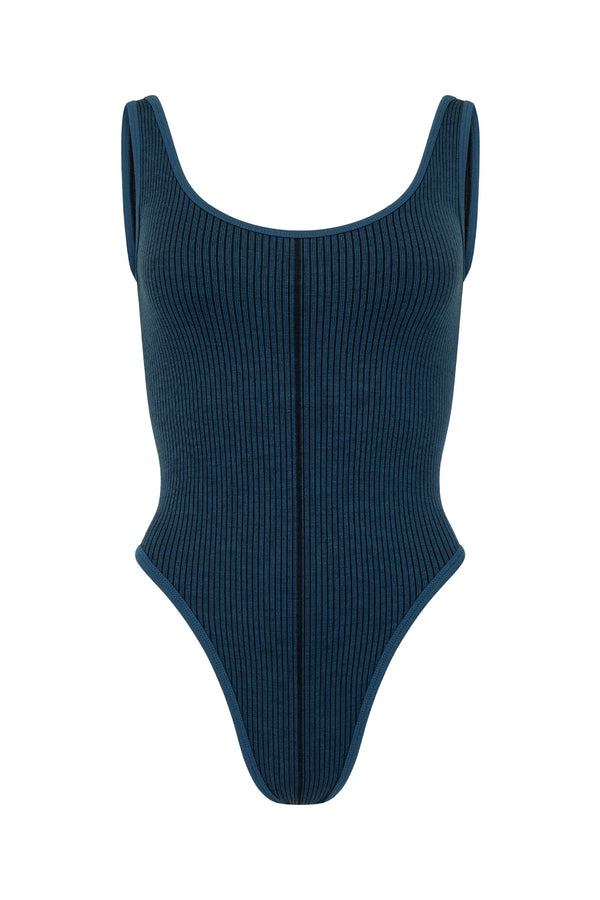 CLASSIC WOOL BODYSUIT OCEAN - NAGNATA