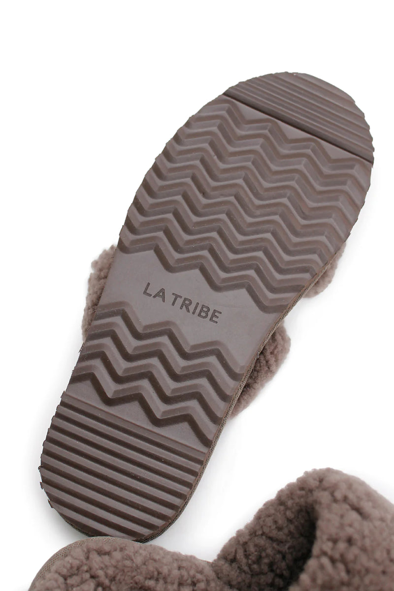 PLATFORM SLIPPER TRUFFLE - LA TRIBE