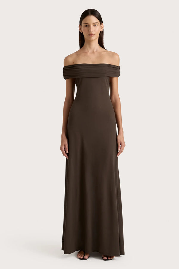 SOFIE MAXI DRESS CHOCOLATE BROWN - FAITHFULL THE BRAND