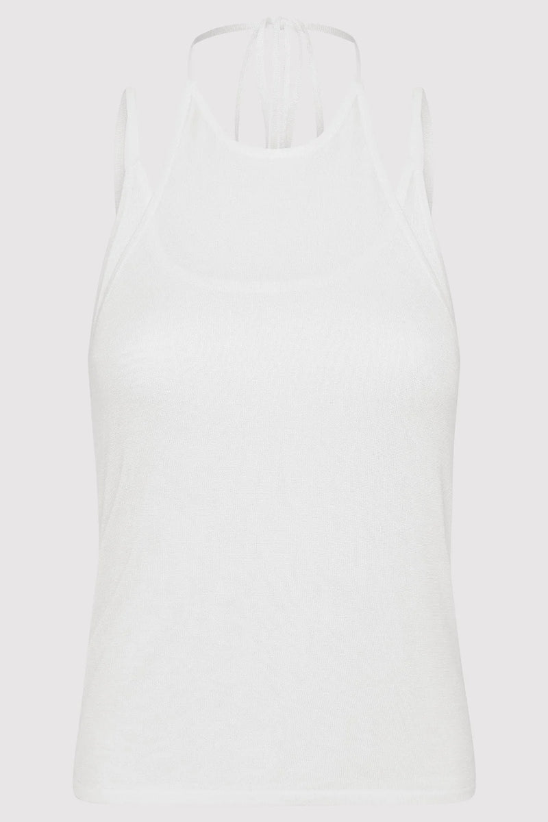 LAYERED HALTER TANK WHITE - ST.AGNI