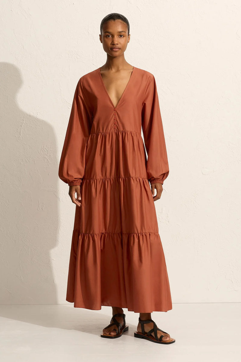 LONG SLEEVE PLUNGE DRESS SIENNA Nu Onda