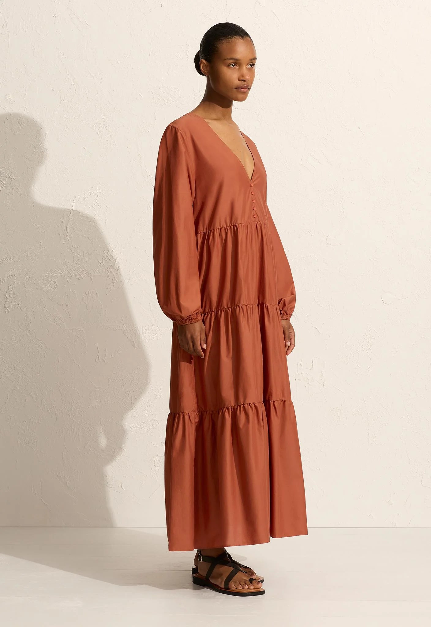 LONG SLEEVE PLUNGE DRESS SIENNA