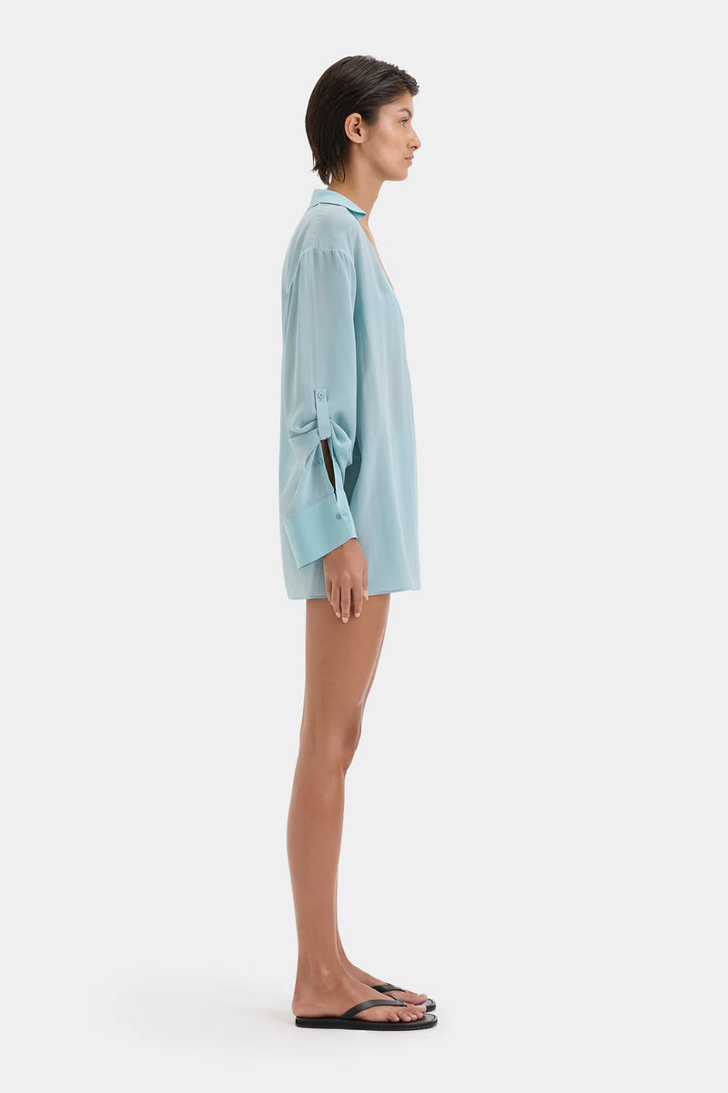 FRESCA SHIRT DRESS WASHED BLUE - SIR