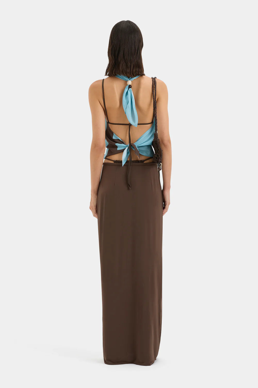 RIOJA HALTER SCARF TOP PACHA MINERAL STRIPE