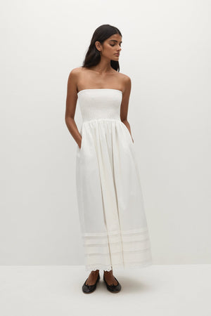 IBEN MIDI DRESS WHITE