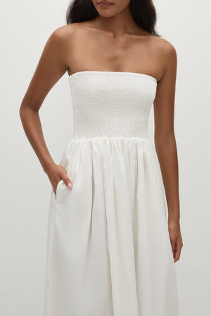 IBEN MIDI DRESS WHITE