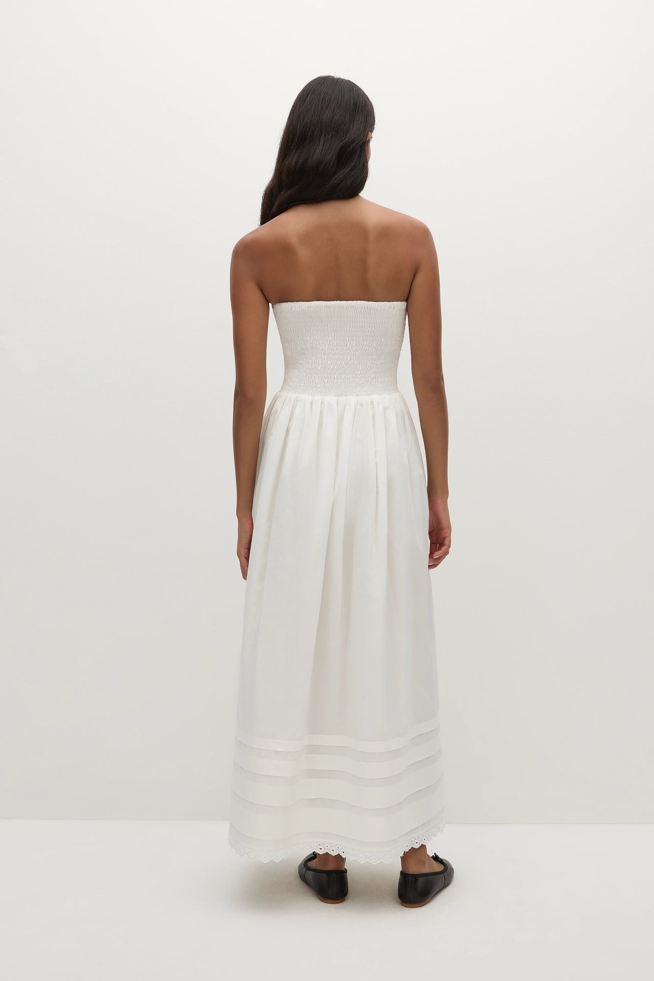 IBEN MIDI DRESS WHITE