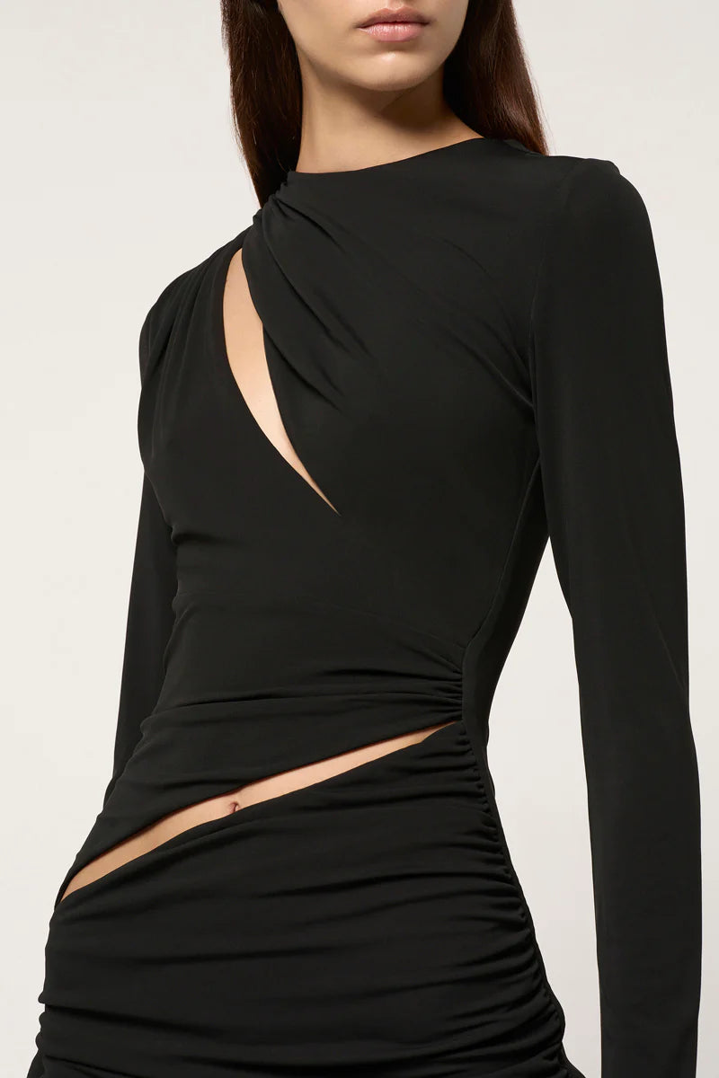 CUTS BOTH WAYS MINI DRESS BLACK