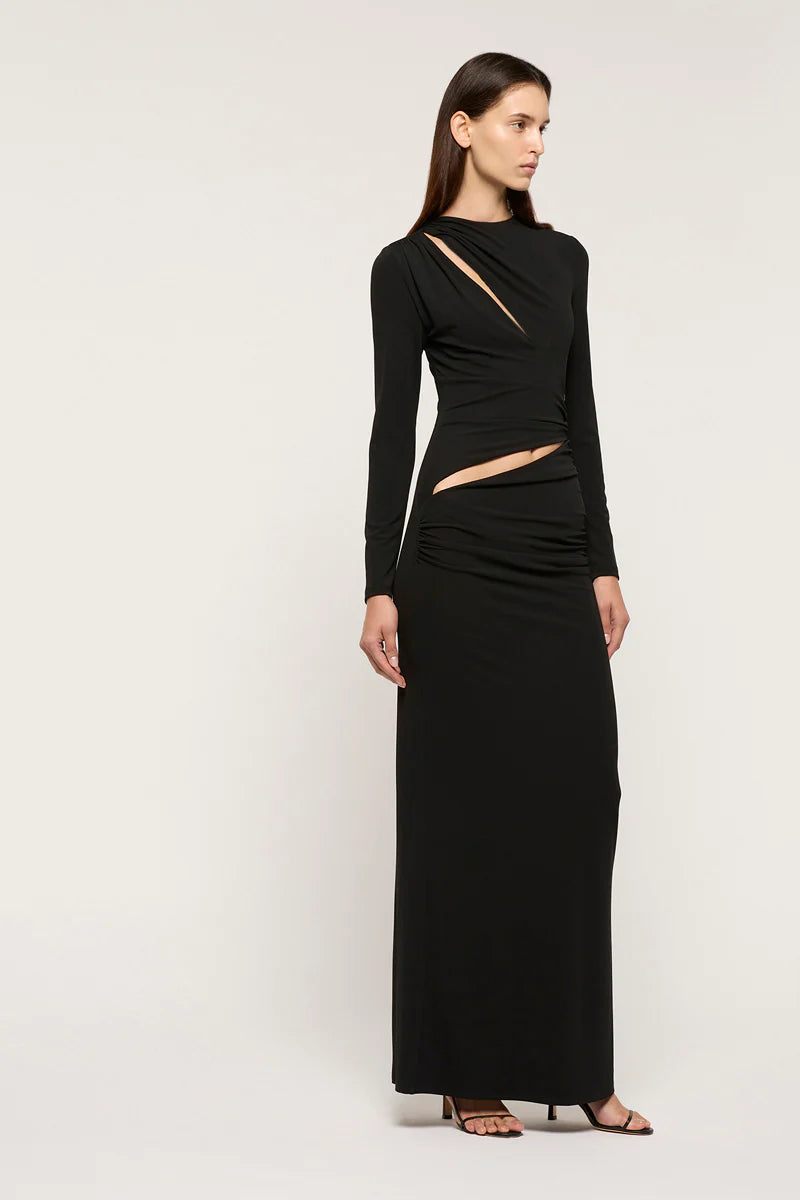 CUTS BOTH WAYS MAXI DRESS BLACK