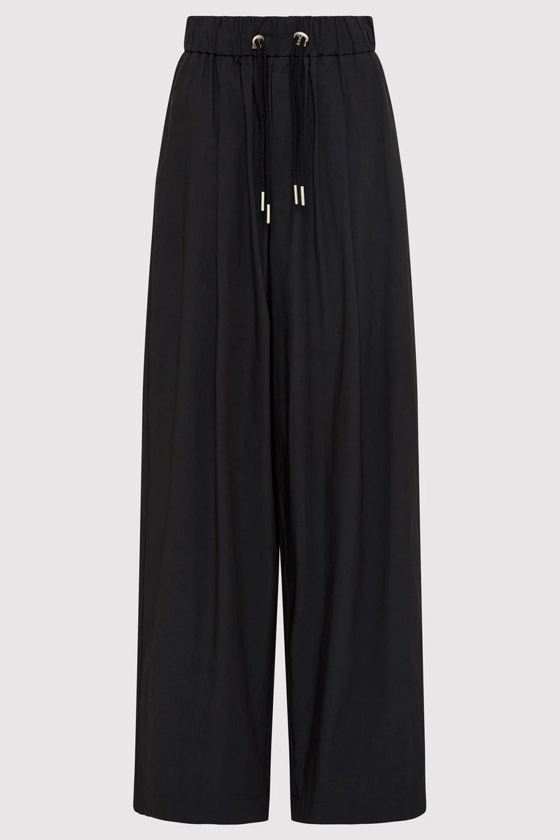 RELAXED DRAWSTRING PANTS BLACK - ST.AGNI