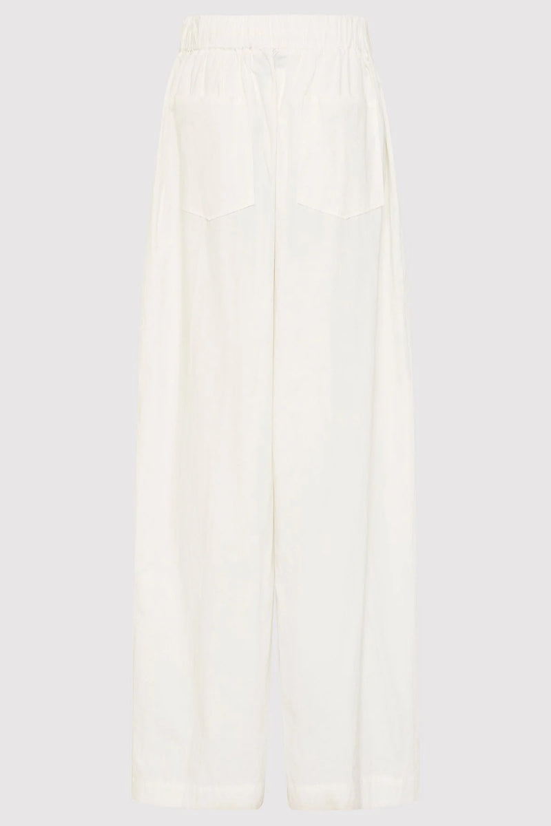 RELAXED DRAWSTRING PANTS WHITE - ST.AGNI