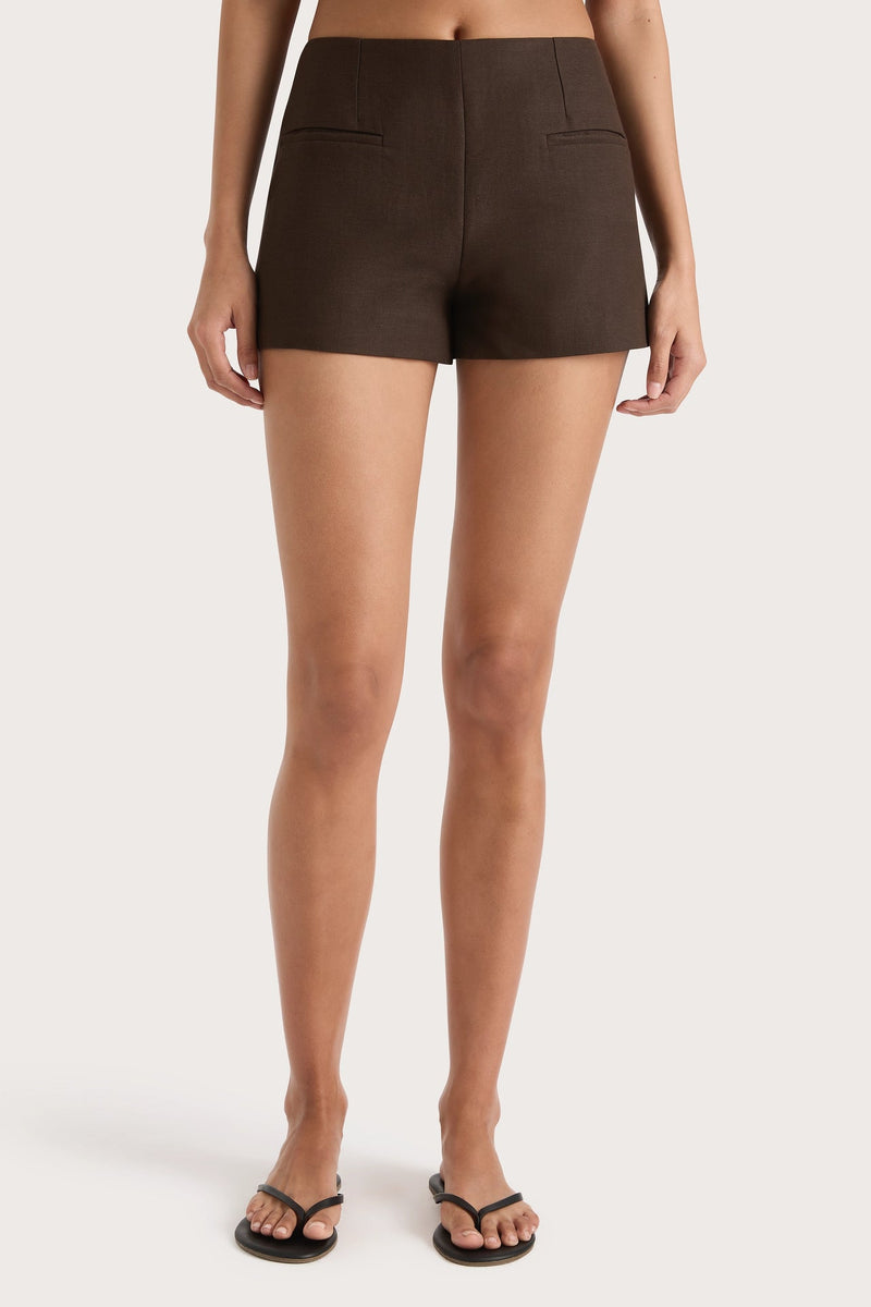 FLORINE MINI SHORTS CHOCOLATE - FAITHFULL THE BRAND