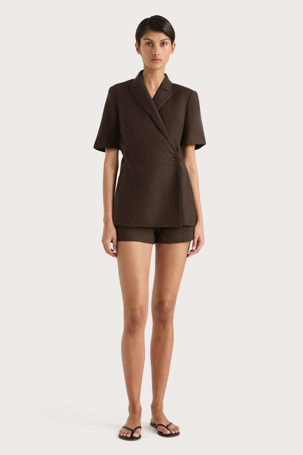 FLORINE MINI SHORTS CHOCOLATE - FAITHFULL THE BRAND